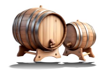 wooden barrel illustration IA