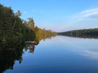 reflection of trees in the lake