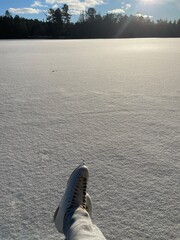 winter skating on the lake