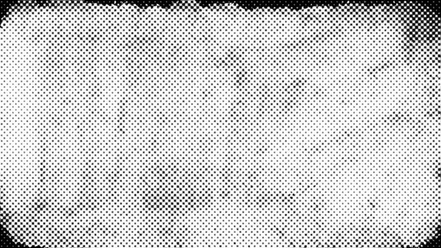 Old style film frame with halftone textures in motion