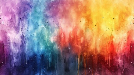 Naklejka premium Chroma Canvas: Watercolor Rainbow Delight