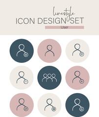 Linestyle Icon Design Set User