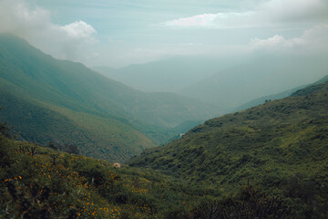 mountains landscape with clouds