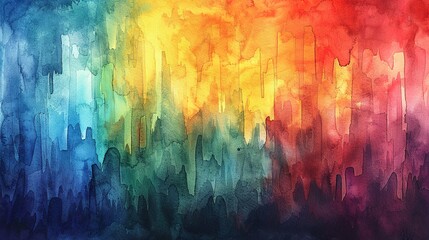Fototapeta premium Radiant Refraction: Watercolor Rainbow Spectrum
