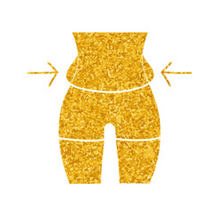 Women beauty face plastic surgery abdominal fat liposuction body contouring drawing in gold color style