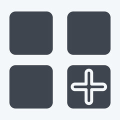 Icon App. related to Button Download symbol. glyph style. simple design illustration