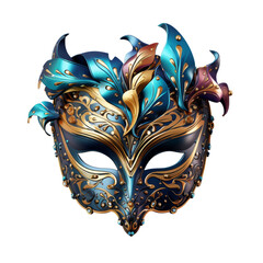 Venetian Opera Carnival Masquerade Mask isolated on transparent background, png, cut out.