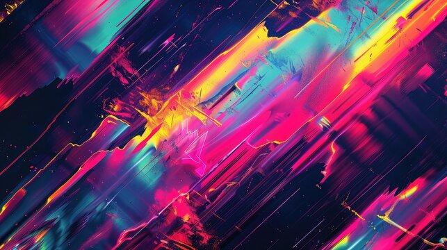 Abstract background with a digital glitch effect, showing distorted colors and lines