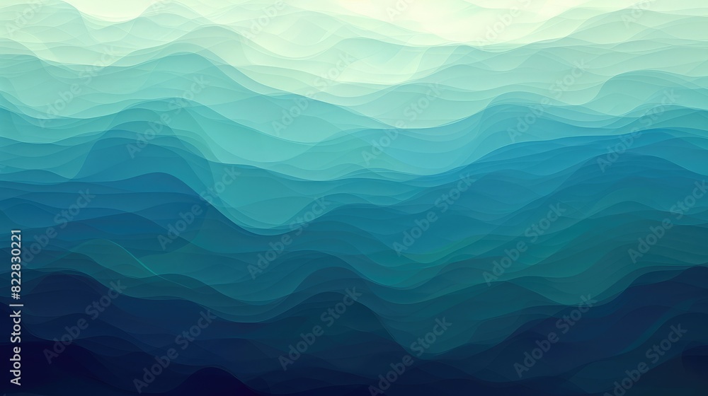Poster abstract background with a gradient of cool blues and greens, creating a calm and serene atmosphere
