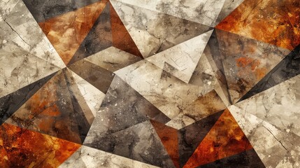 Abstract background with a mosaic of geometric shapes in earthy tones and textures