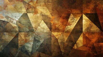 Abstract background with a mosaic of geometric shapes in earthy tones and textures