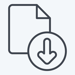 Icon Document. related to Button Download symbol. line style. simple design illustration