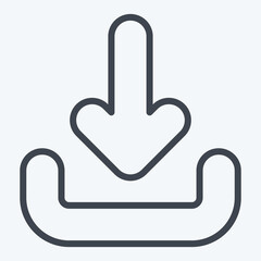 Icon Download. related to Button Download symbol. line style. simple design illustration