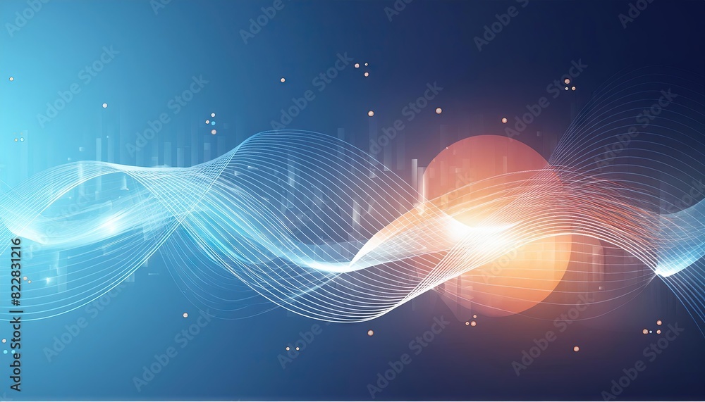 Aufkleber abstract digital wave and glowing particle background