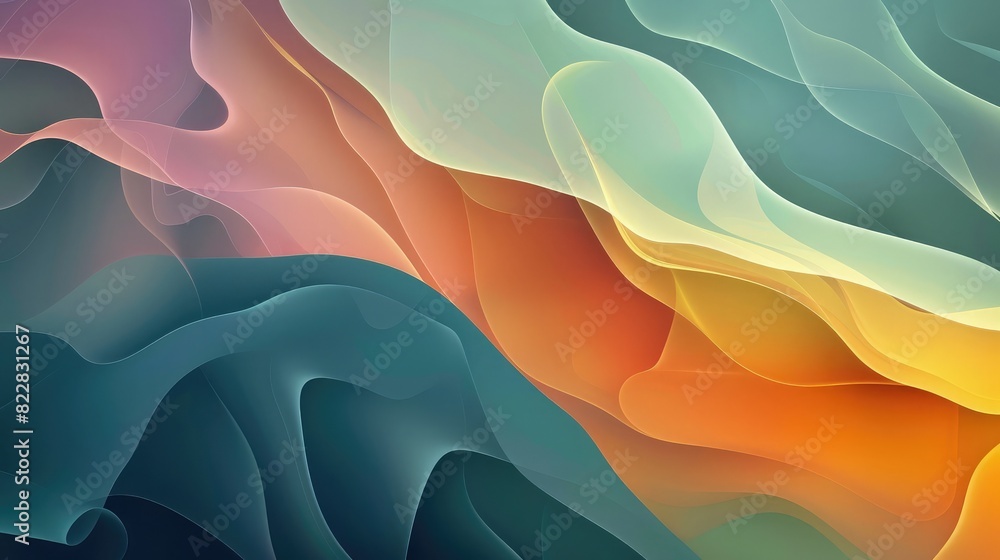 Aufkleber abstract background with layered, semi-transparent shapes in varying sizes and colors