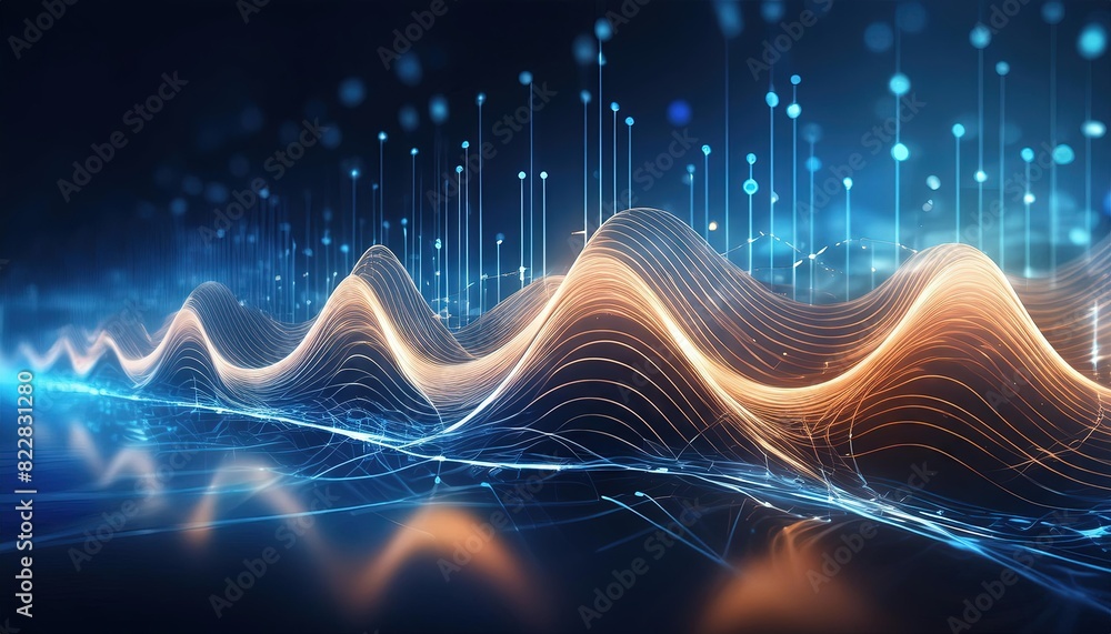 Aufkleber digital sound waves and data visualization