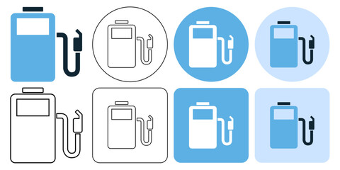 pump station, gas station, fuel sign icon symbol ui and ux design, glyphs and stroke line icon