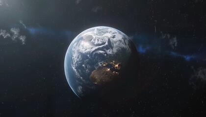 Fototapeta premium Blue Planet Earth with Cloudscape Background, Stunning Image of Our World
