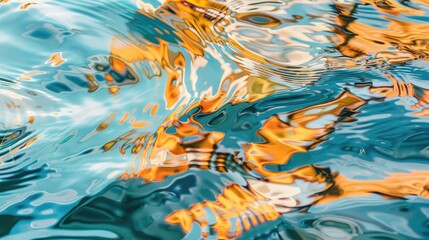 Abstract photo of ripples on the water surface, capturing light reflections and movement