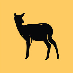 Venison Hornless Deer Silhouette Vector for Logo