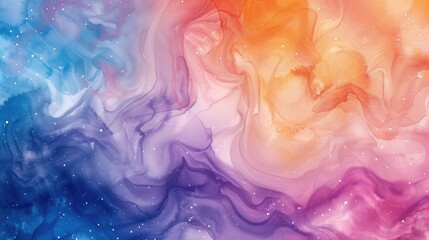 Abstract watercolor background with fluid, flowing patterns in multiple colors