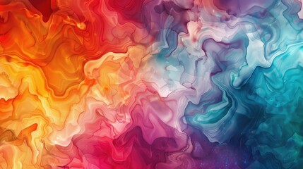 Fototapeta premium Abstract watercolor background with fluid, flowing patterns in multiple colors