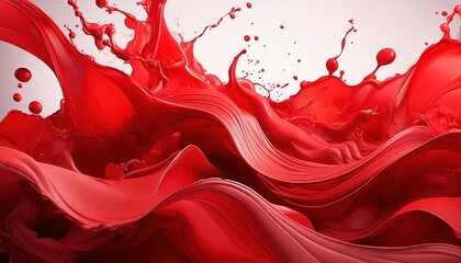 Abstract Fluid Red Paint Splash Art