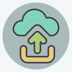 Icon Cloud Upload. related to Button Download symbol. flat style. simple design illustration