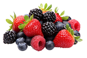 Vibrant of ripe berries isolated on transparent background, png, cutout.