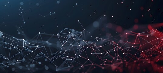 Fototapeta premium Digital Network Visualization on Dark Low Poly Background