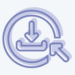 Icon Click To Download. related to Button Download symbol. two tone style. simple design illustration