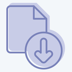 Icon Document. related to Button Download symbol. two tone style. simple design illustration