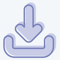 Icon Download. related to Button Download symbol. two tone style. simple design illustration
