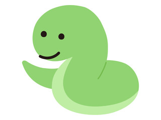ゆるい蛇のベクターイラスト。干支、十二支、へび、年賀	