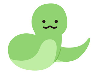 ゆるい蛇のベクターイラスト。干支、十二支、へび、年賀	