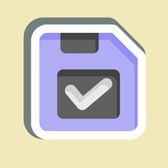 Sticker Save. related to Button Download symbol. simple design illustration