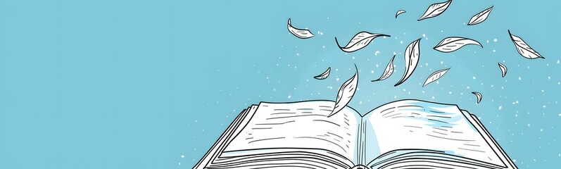 Obraz premium Covered opened book with pages. Vector illustration