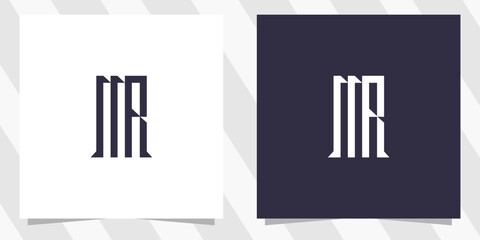 letter mr rm logo design vector