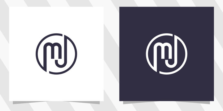 letter mj jm logo design vector