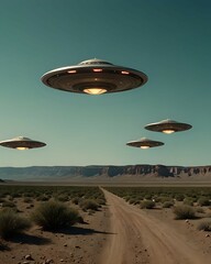 Obraz premium ufo in the desert