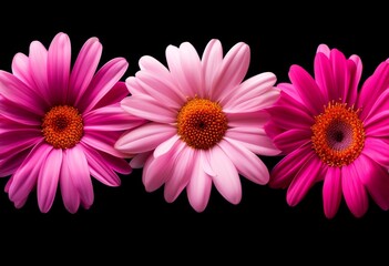 transvaal olated background banner design png row cutout flowers transparent floral element daisy