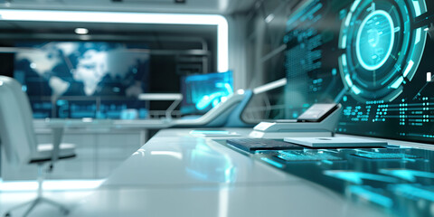 Modern Business Center: Featuring a state-of-the-art work environment with cutting-edge technology and a minimalist aesthetic