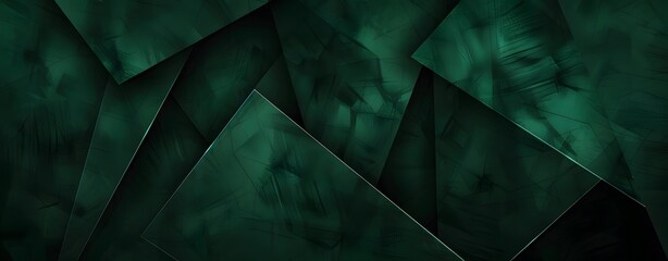 Dark Green Abstract Background with Geometric Shapes