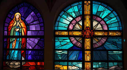 Church stained glass aesthetics background