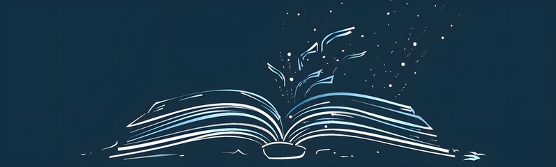 Covered opened book with pages. Vector illustration