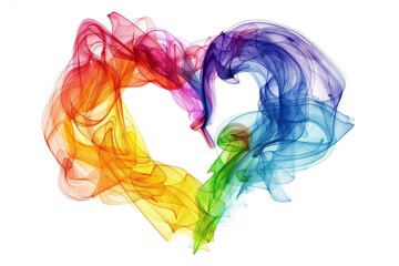A captivating rainbow heart design, radiating joy and acceptance. Its isolated background and copy space make it versatile for various projects promoting love, tolerance, and celebration. 