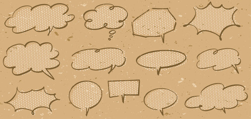 ラフな手描きの吹き出しセット。