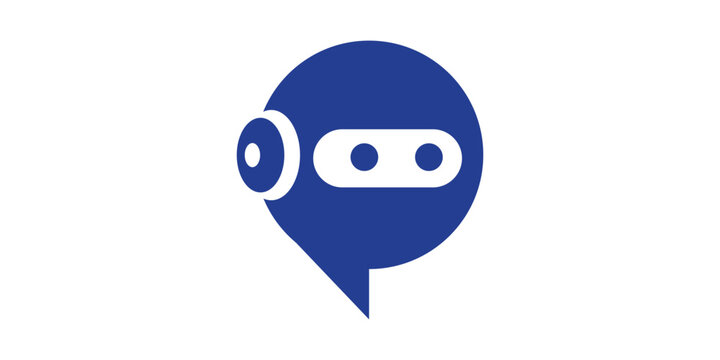 robot and chat logo design, technology, modern, logo design icon, vector, symbol, creative idea.