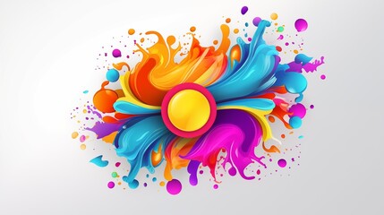Colorful Splash of Abstract Paint with Dynamic Composition and Vibrant Design