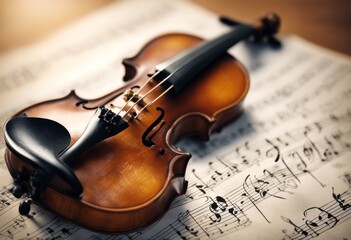 Fototapeta premium detail old violin music scratched cello instrumental melody harmony white isolated classic 